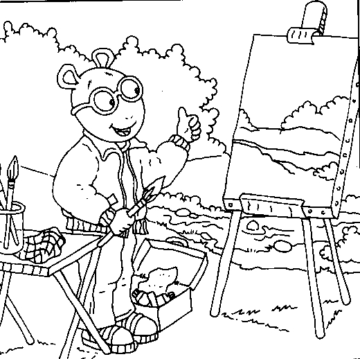 Un peintre concentré sur sa toile en plein air