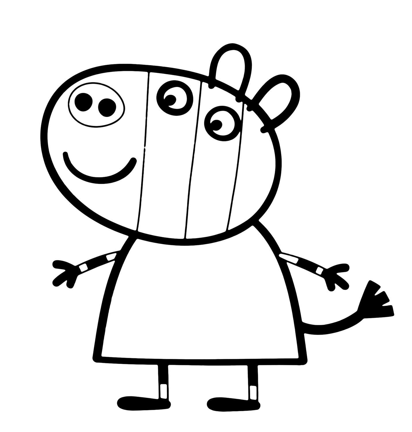 Peppa Pig et son petit frère George jouant dans un jardin
