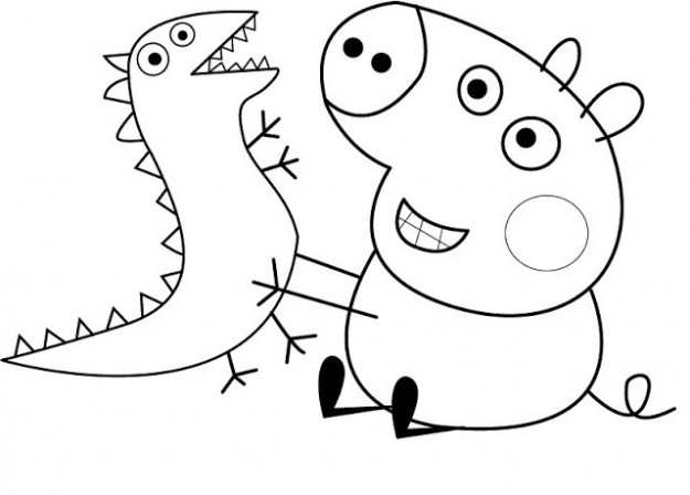 Peppa Pig et son petit frère George s'amusent dans le jardin