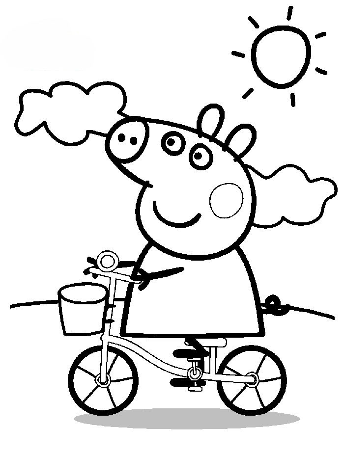 Peppa Pig jouant dans un jardin ensoleillé