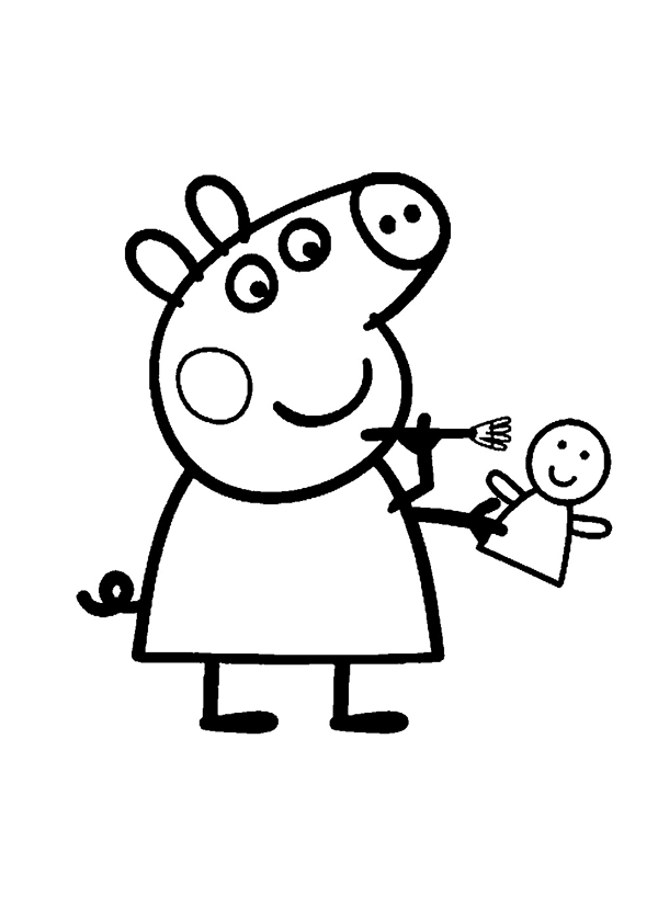 Peppa Pig joue dans le jardin avec son frère George
