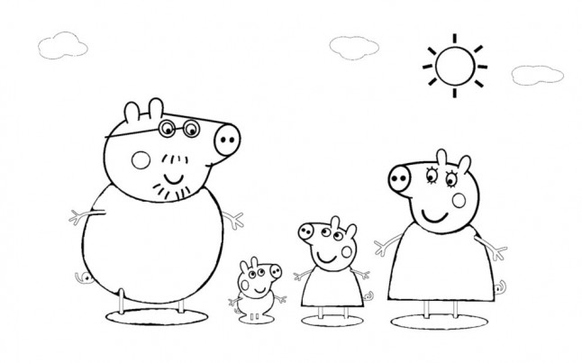 Peppa Pig s'amuse dans un paysage joyeux