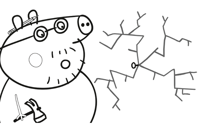 Peppa Pig en train de jouer avec son frère George dans un jardin
