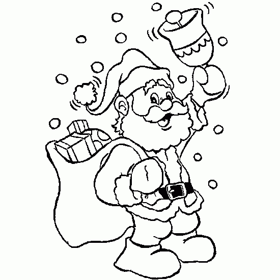 Coloriage du Père Noël préparant ses cadeaux