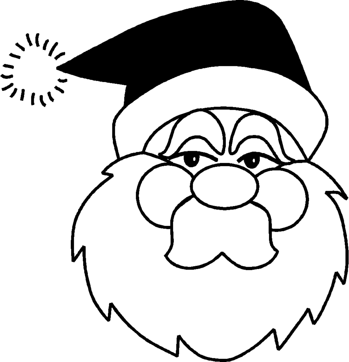 Coloriage du Père Noël tenant un cadeau dans un décor festif
