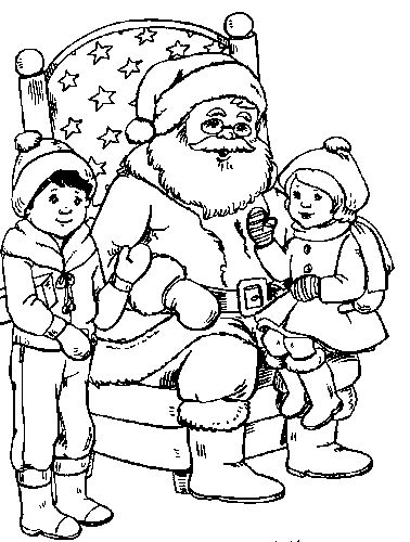 Un père Noël souriant distribuant des cadeaux sous un sapin