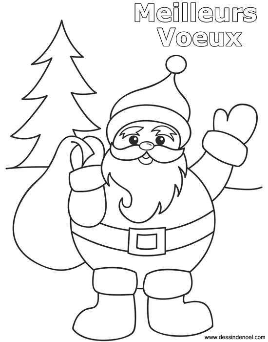 Un père Noël jovial préparant ses cadeaux au coin du feu