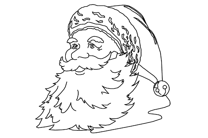 Père Noël souriant avec un sac de cadeaux sur fond hivernal