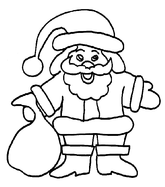 Le père Noël souriant entouré de cadeaux dans un décor festif
