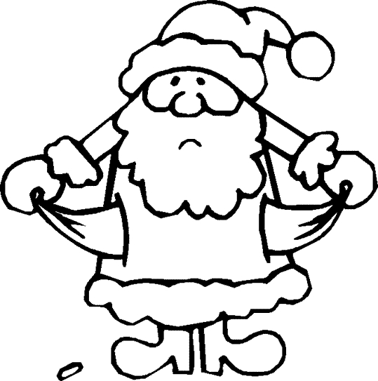 Coloriage de Père Noël avec sa hotte pleine de cadeaux