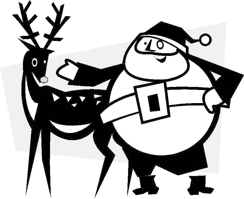 Un père Noël joyeux tenant un grand sac de cadeaux dans un paysage hivernal