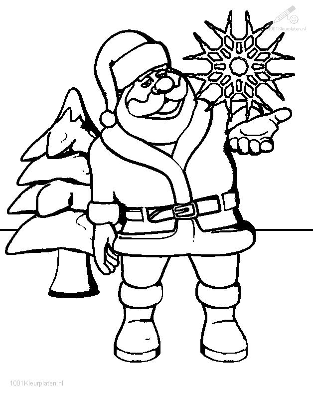 Coloriage du Père Noël avec un grand sac de cadeaux