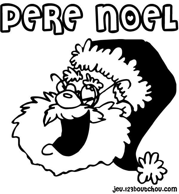 Coloriage d'un père Noël joyeux tenant un sac de cadeaux