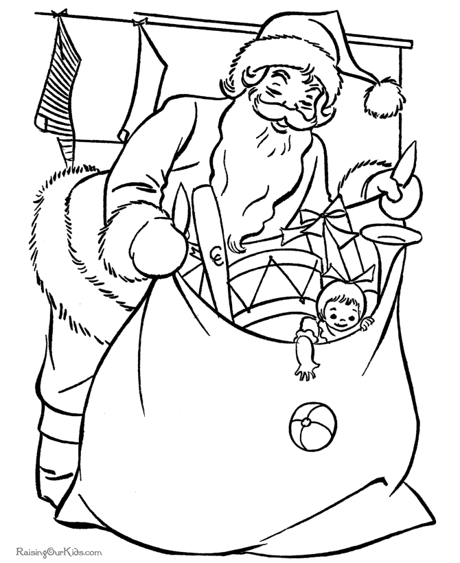 Père Noël en train de préparer des cadeaux dans son atelier