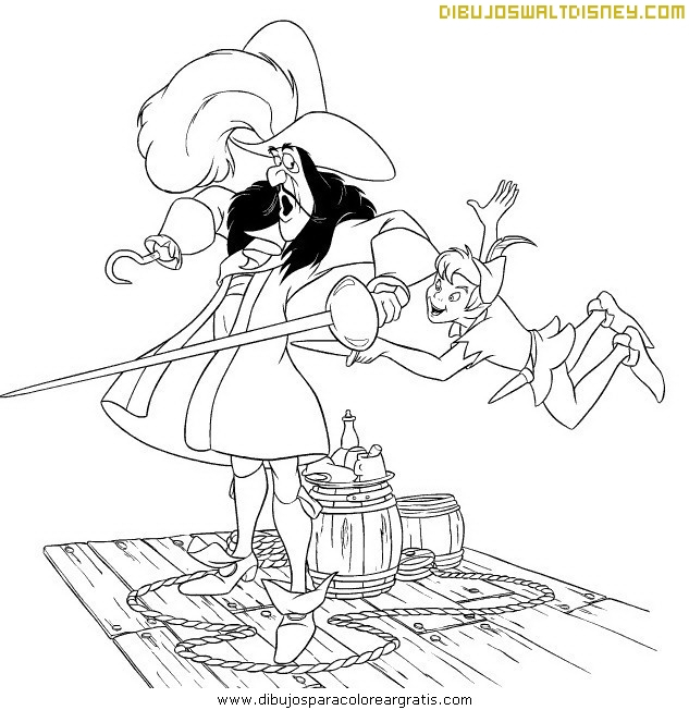 Peter Pan volant au-dessus de Neverland avec ses amis