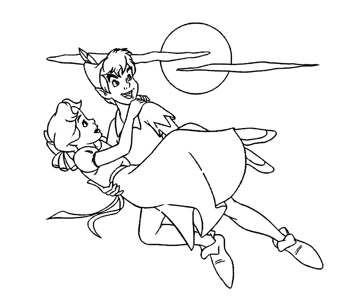 Peter Pan volant au-dessus de Neverland