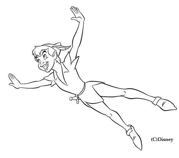 Peter Pan volant au-dessus de la ville de Londres