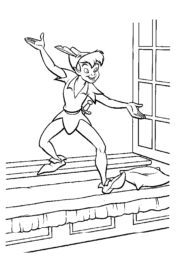 Peter Pan en plein vol au-dessus de Neverland