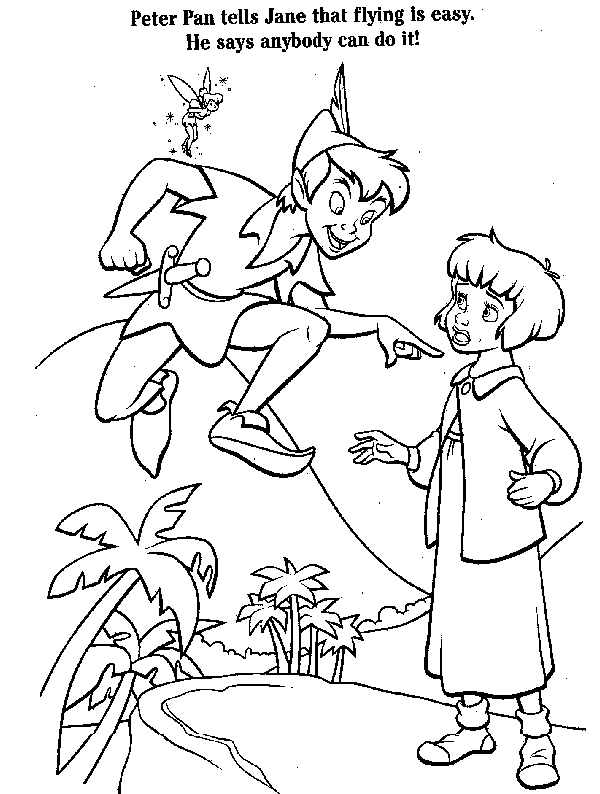 Peter Pan et les enfants dans le ciel de Neverland
