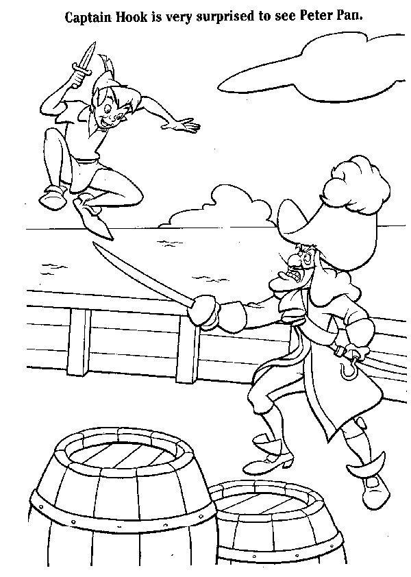 Peter Pan et Wendy dans le ciel étoilé de Neverland