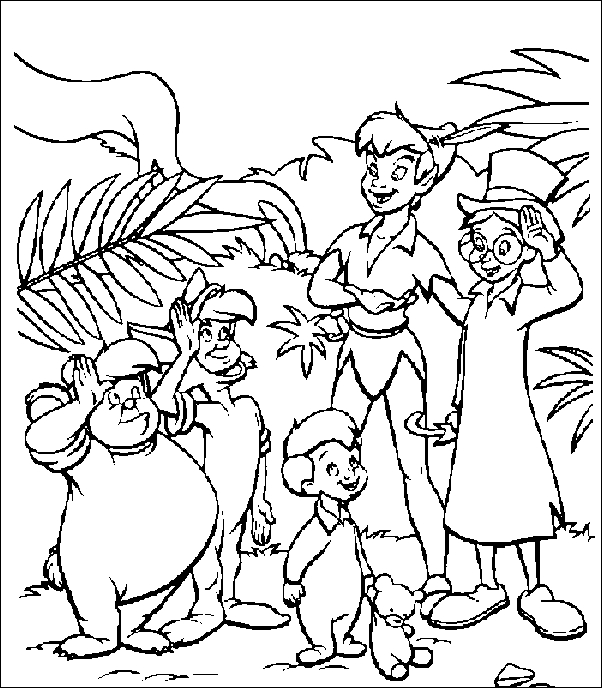 Peter Pan volant au-dessus de Neverland avec Wendy et un nuage