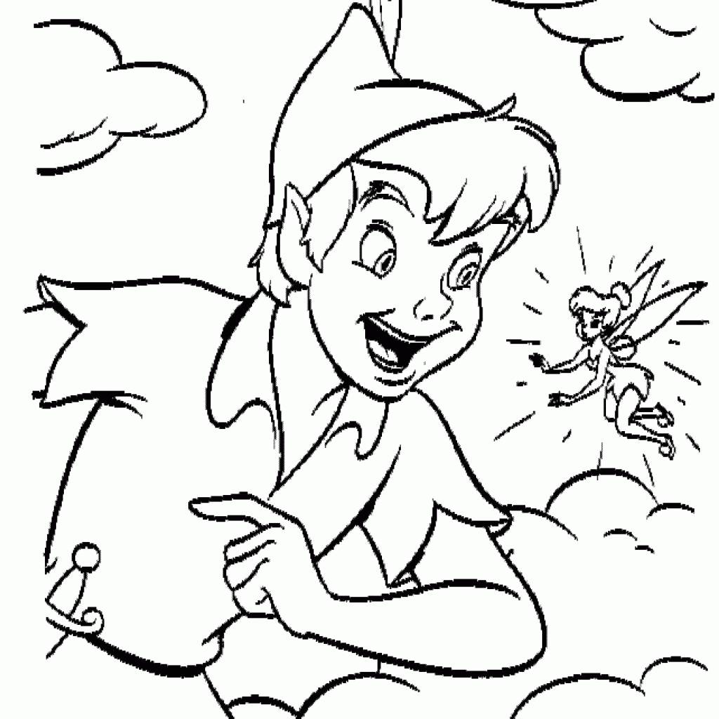 Peter Pan et la fée Clochette dans un décor de Neverland