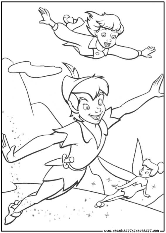Peter Pan et son ombre dans le jardin de Neverland