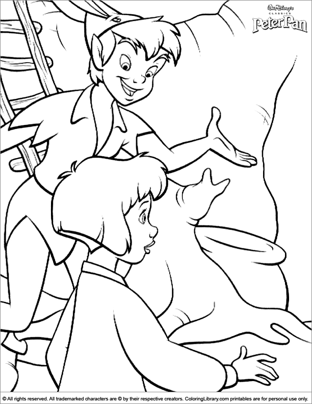 Coloriage de Peter Pan volant au-dessus de Londres
