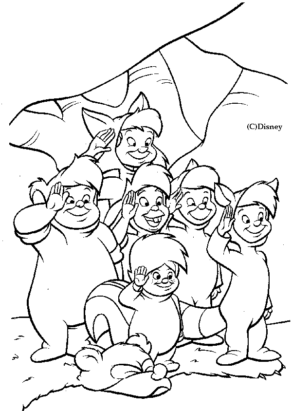Peter Pan et ses amis survolant le Pays Imaginaire