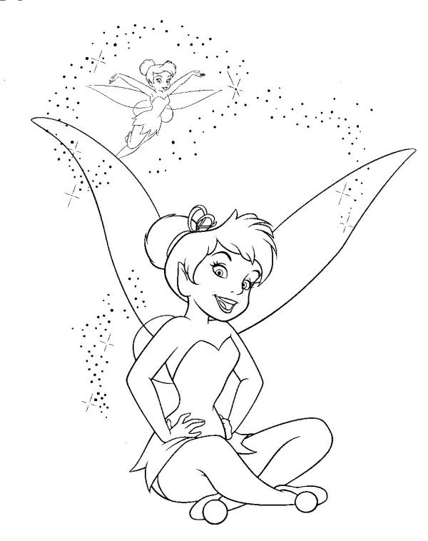 Peter Pan et Wendy dans le ciel étoilé de Neverland