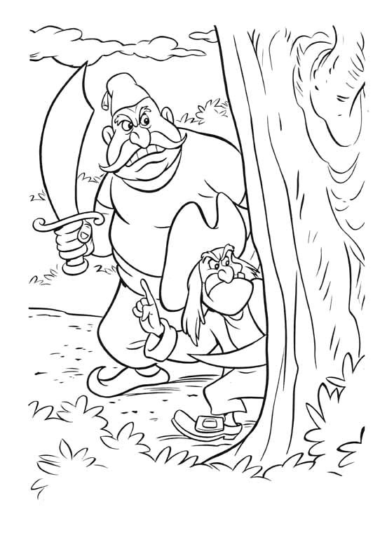 Peter Pan volant au-dessus de Neverland, entouré d'amis