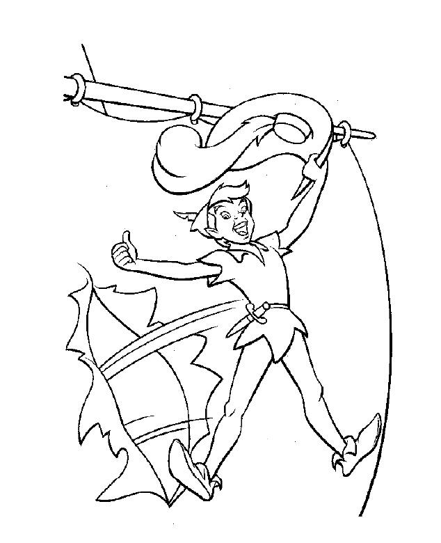 Peter Pan et Wendy volant au-dessus de Neverland