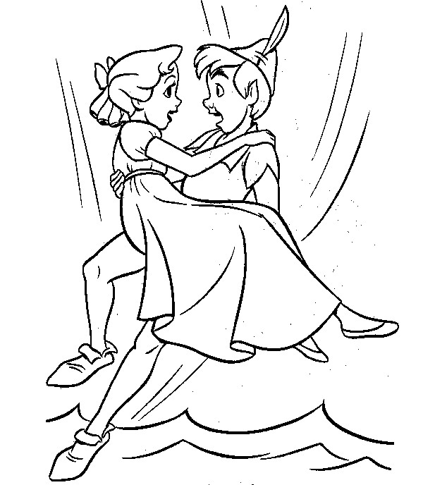 Peter Pan et ses amis s'envolant vers le Pays Imaginaire