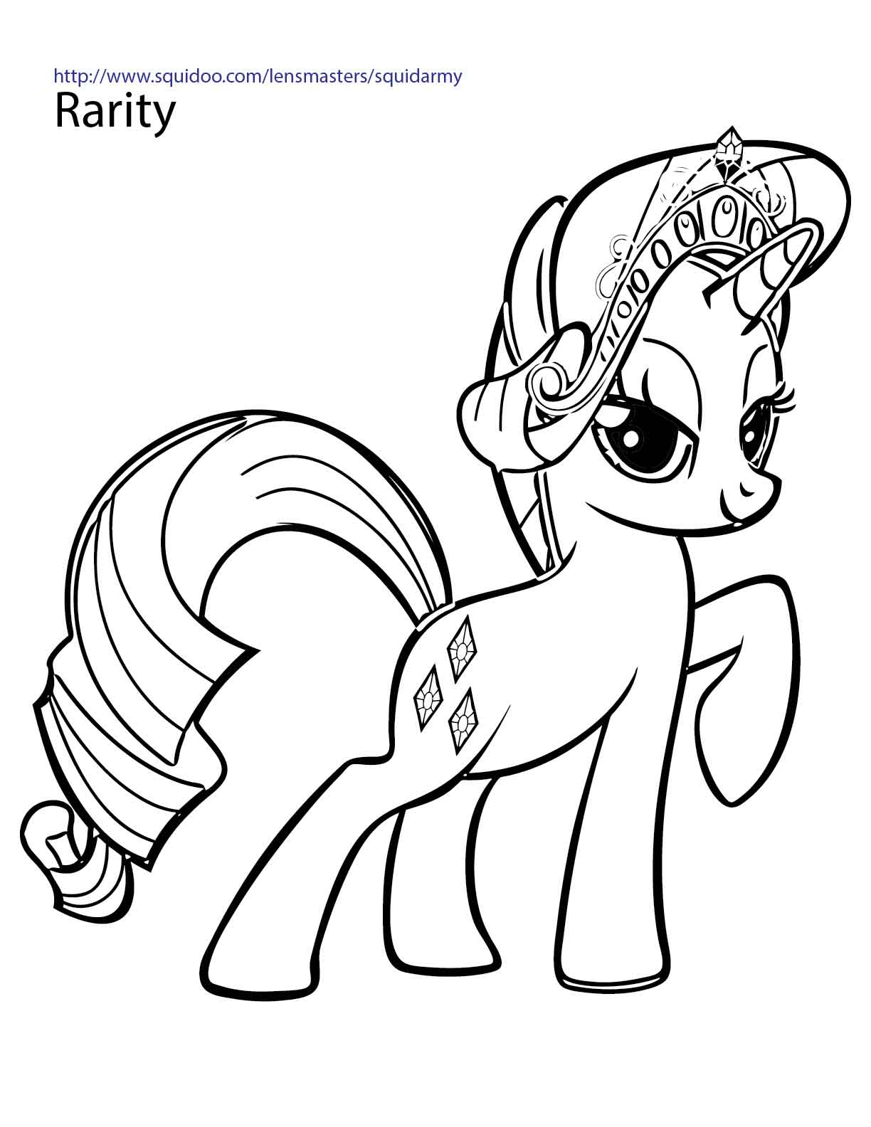 Coloriage d'un petit poney dans un jardin fleuri