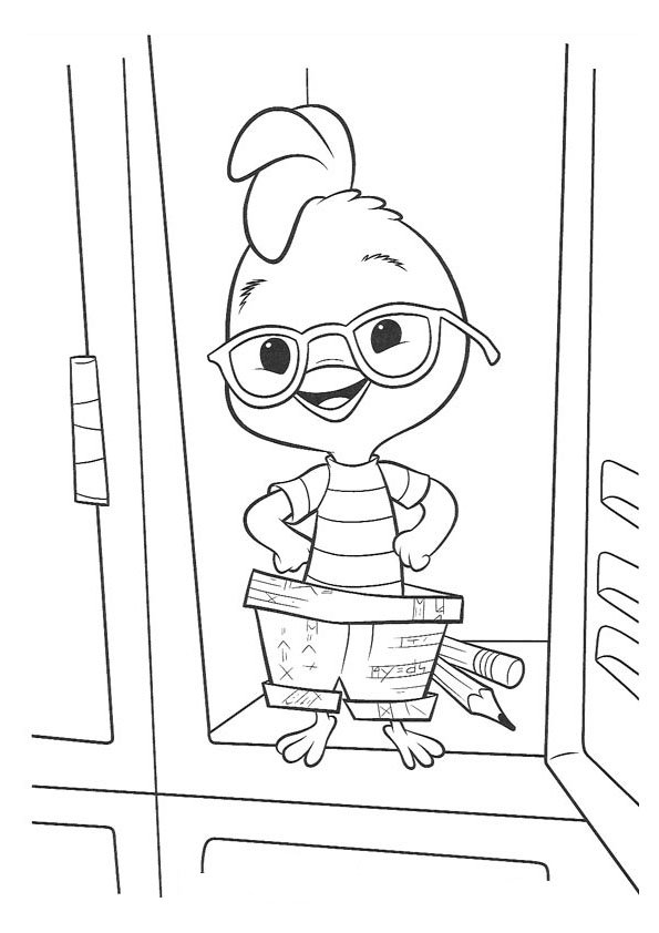 Petit poulet Chicken Little sous un ciel radieux