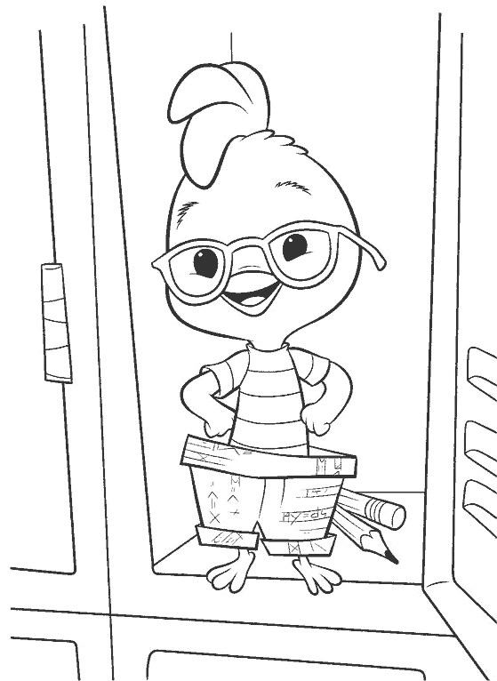 Petit poulet Chicken Little sous un ciel étoilé