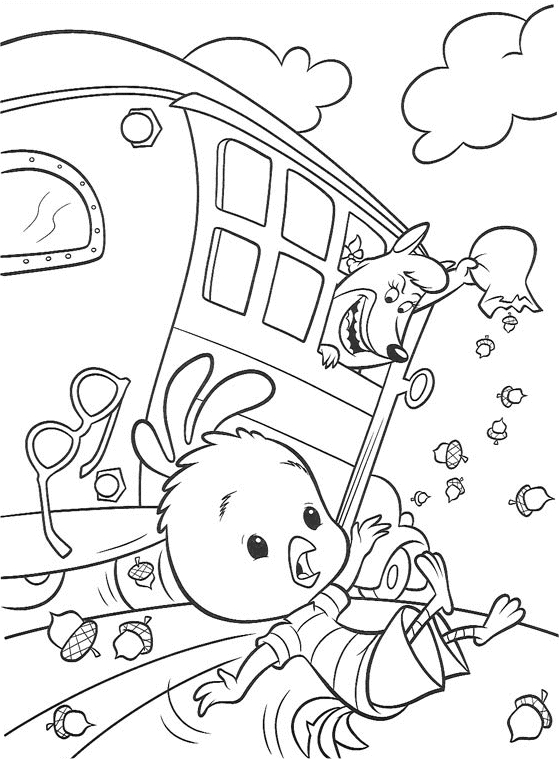 Petit poulet Chicken Little sous un ciel nuageux