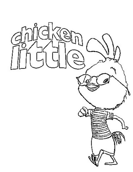 Petit poulet Chicken Little sous un ciel nuageux