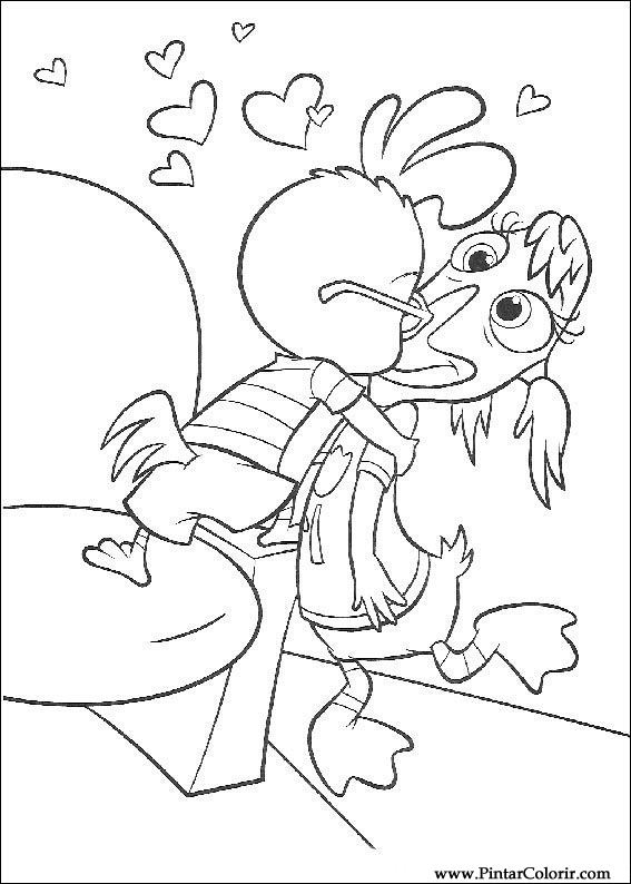 Petit poulet Chicken Little dans une scène d'aventure Petit poulet Chicken Little dans une scène d'aventure