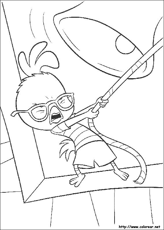 Petit poulet Chicken Little en pleine aventure sous un ciel ensoleillé