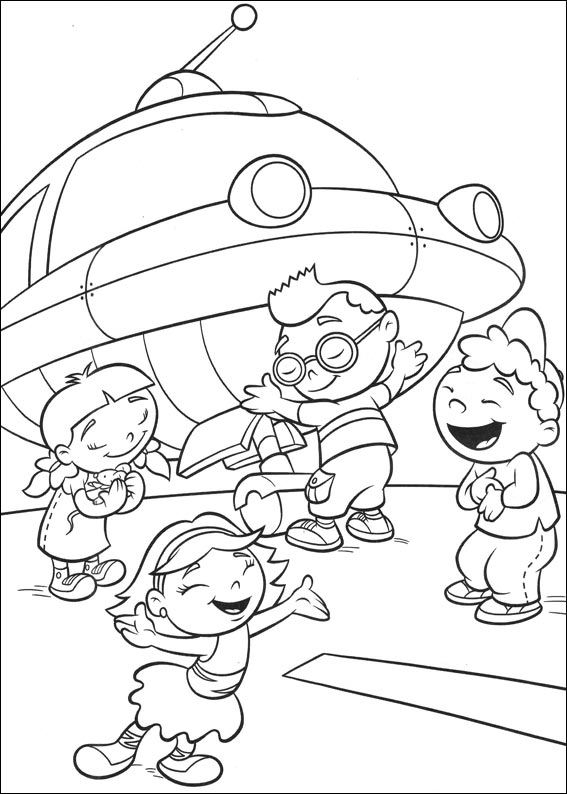 Coloriage des Petits Einstein en pleine aventure musicale