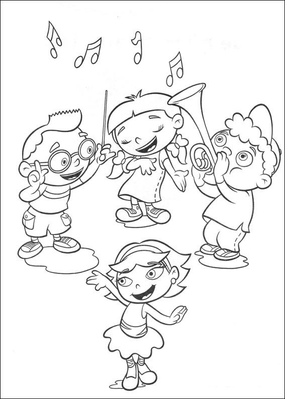 Petits Einstein en train de jouer avec des instruments de musique