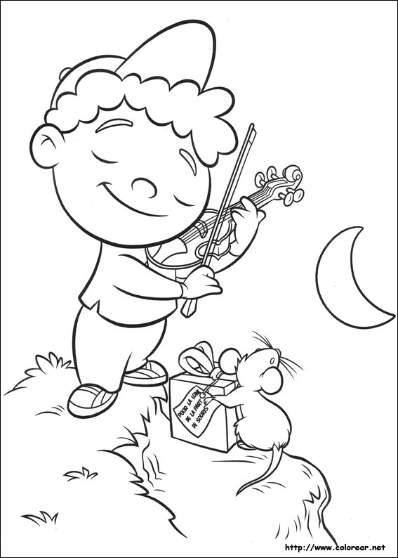 Coloriage des Petits Einstein en pleine aventure musicale dans leur véhicule