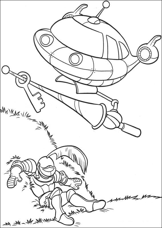 Coloriage des Petits Einstein jouant ensemble dans un décor ludique
