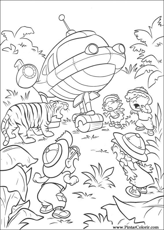 Coloriage des Petits Einstein en pleine exploration musicale