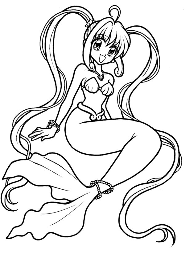 Coloriage de Pichi Pichi Pitch avec Mélodie des Sirènes sous l'eau