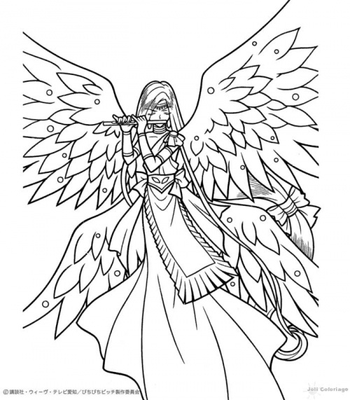 Coloriage de Pichi Pichi Pitch : Mélodie des Sirènes avec des personnages en pleine action