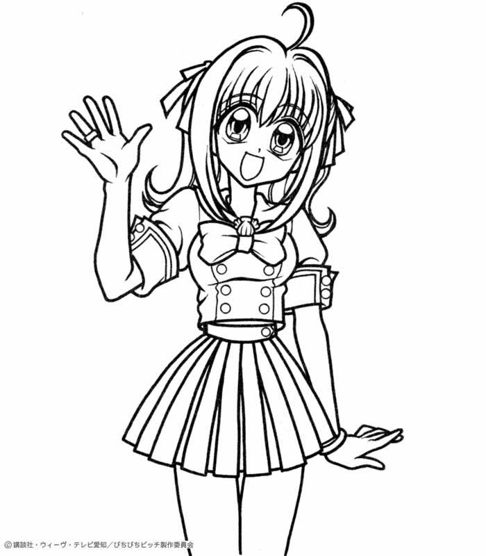Coloriage de Melodie des Sirènes avec Pichi Pichi Pitch