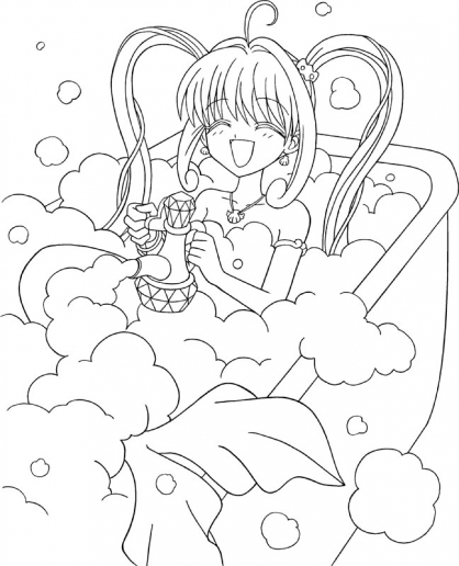 Coloriage de Pichi Pichi Pitch : Melodie des Sirènes en pleine aventure sous-marine