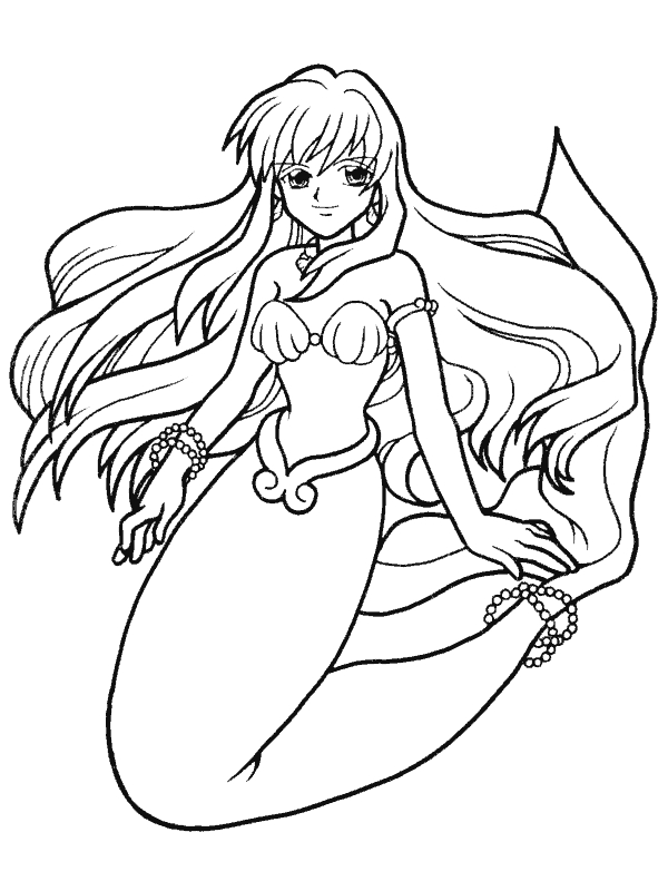 Coloriage de Melodie des Sirènes de Pichi Pichi Pitch sous l'eau